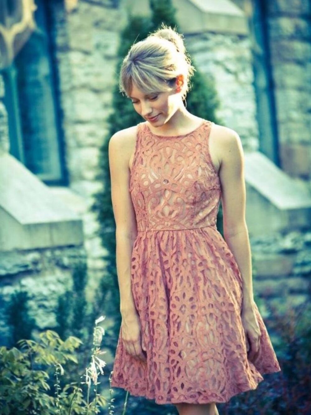 Anthropologie Plenty by Tracy Reese Mariposa Blush Lace Dress NWT